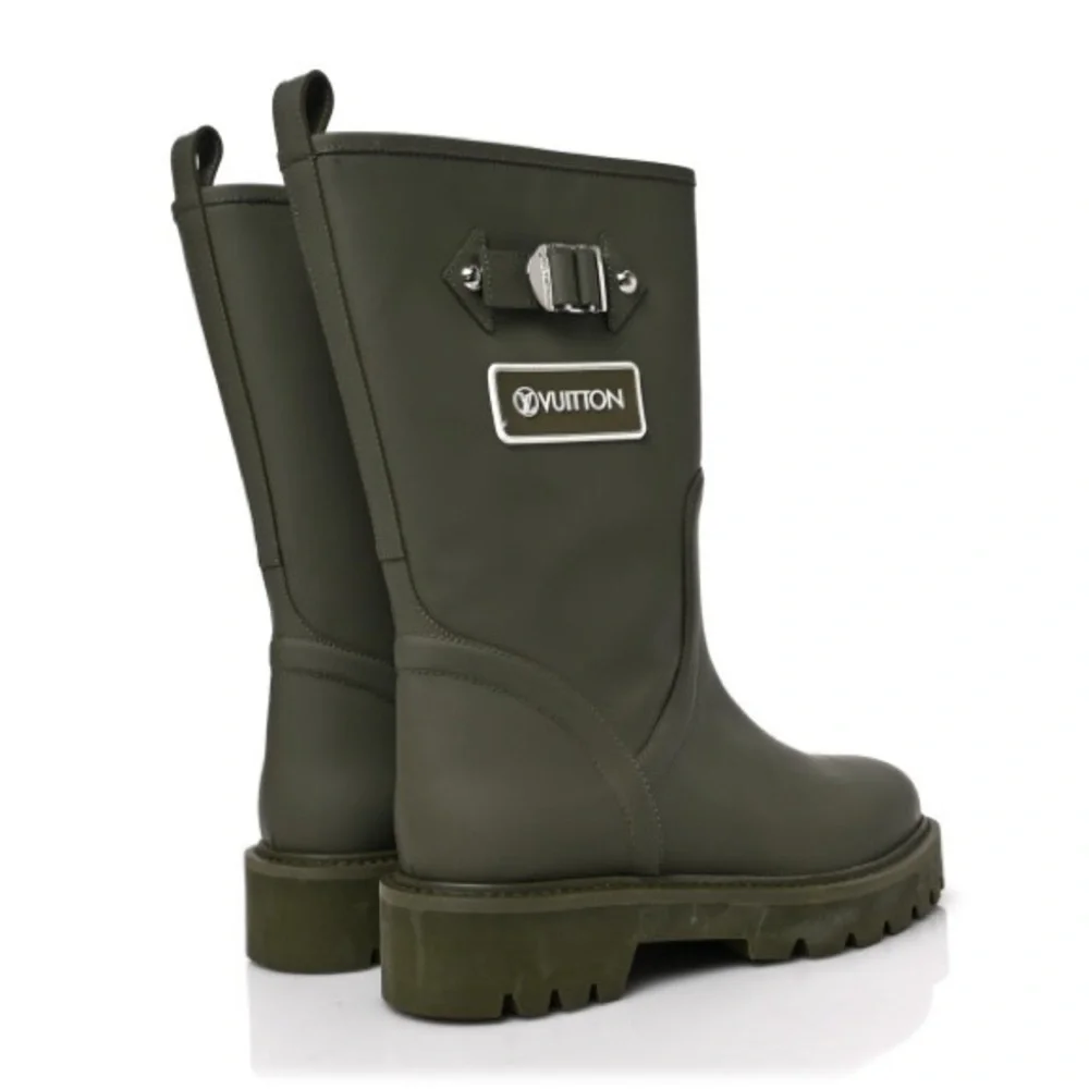 Louis Vuitton Rubber Calfskin Territory Flat Half Boots